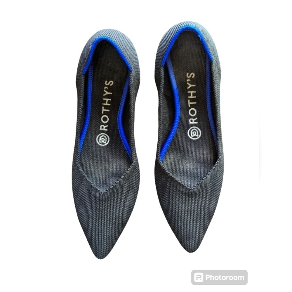 Rothy's The point black flats sz 7
